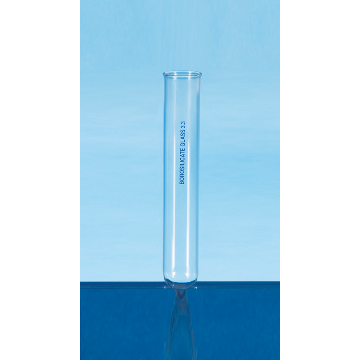 TEST TUBE, WITH RIM, ROUND BOTTOM BOROSILICATE GLASS